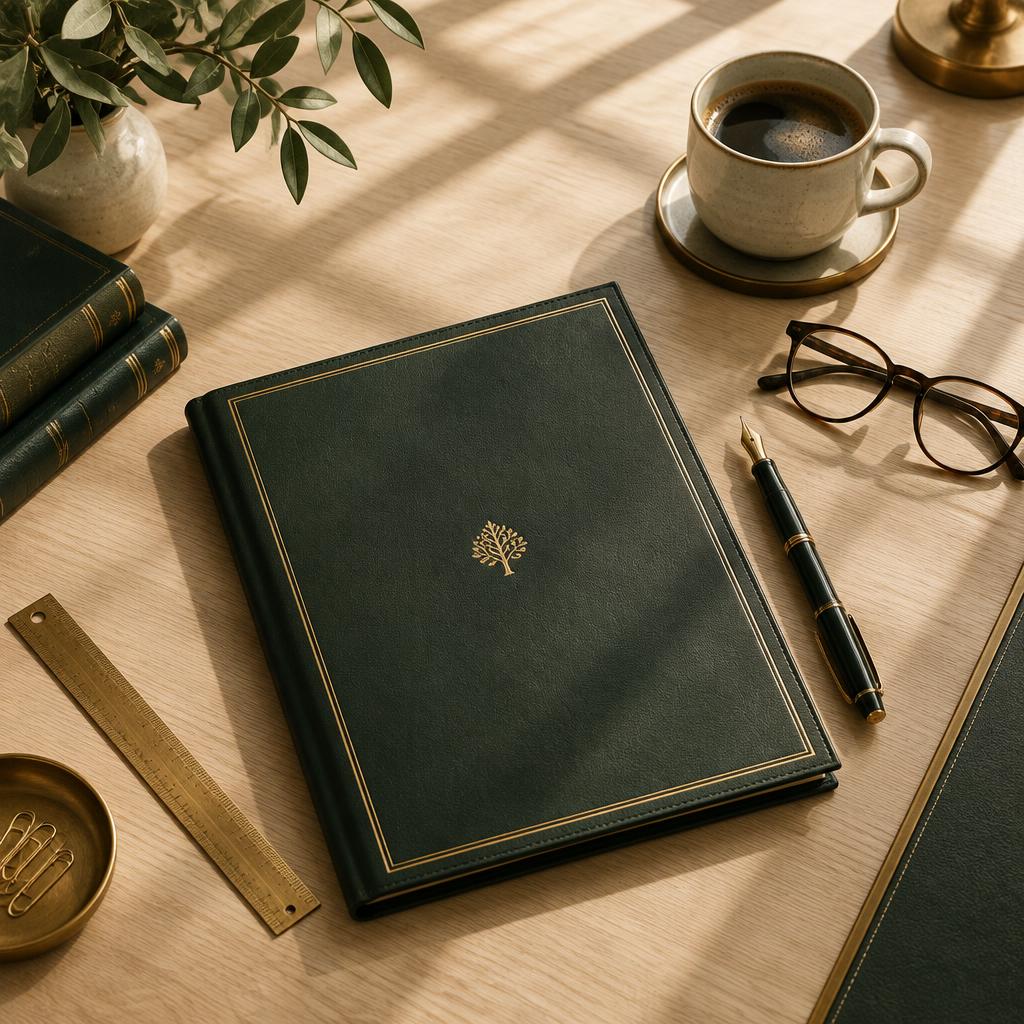 A client's written financial plan on a partner's desk